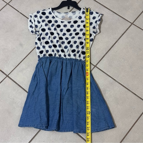 Children’s Place Girls Denim Polka Dot blue/White Dress Size L(10/12)‎ - Picture 9 of 9